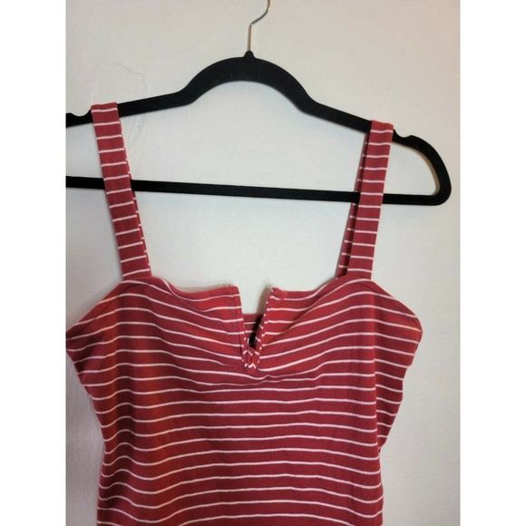 American Eagle Seriously Soft Red/ White Striped Tank - Picture 3 of 8